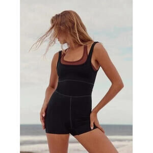 Free People FP Movement It Takes Two Runsie in Black M/L Romper